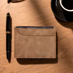 CARVEN - Billetera hombre Jack café con monedero Paris