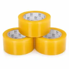 FLASHNOTE - Cinta Adhesiva De Embalaje Bysupply Transparente De Polipropileno, Pack Con 3 Unidades De 4.5 Cm X 3