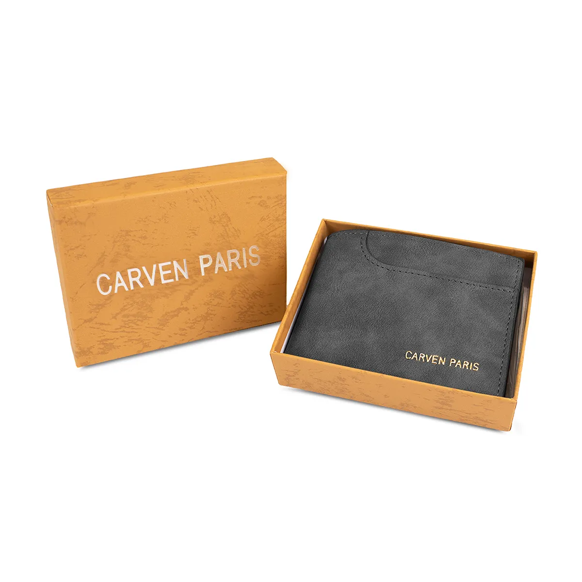 CARVEN - Billetera hombre Jack negra con monedero Carven Paris