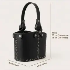 GENERICO - Bolso Matero Cuero Negro