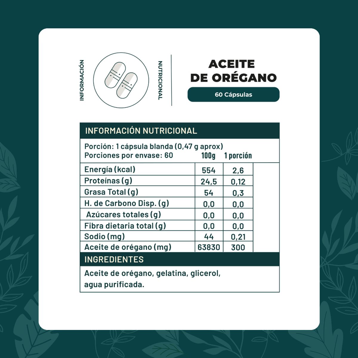 KARUNLIFE - Aceite de Orégano 60 Cap Karun Life