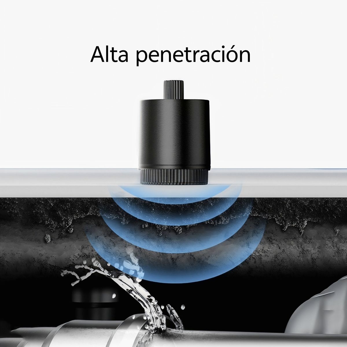 GENERICO - Detector de fugas de agua. Recargable. Alta sensibilidad. Geofono. Buscador de fugas