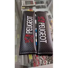 GENERICO - Cubre cinturón de seguridad de autos Diseño Fibra de carbono bordado marca PEUGEOT