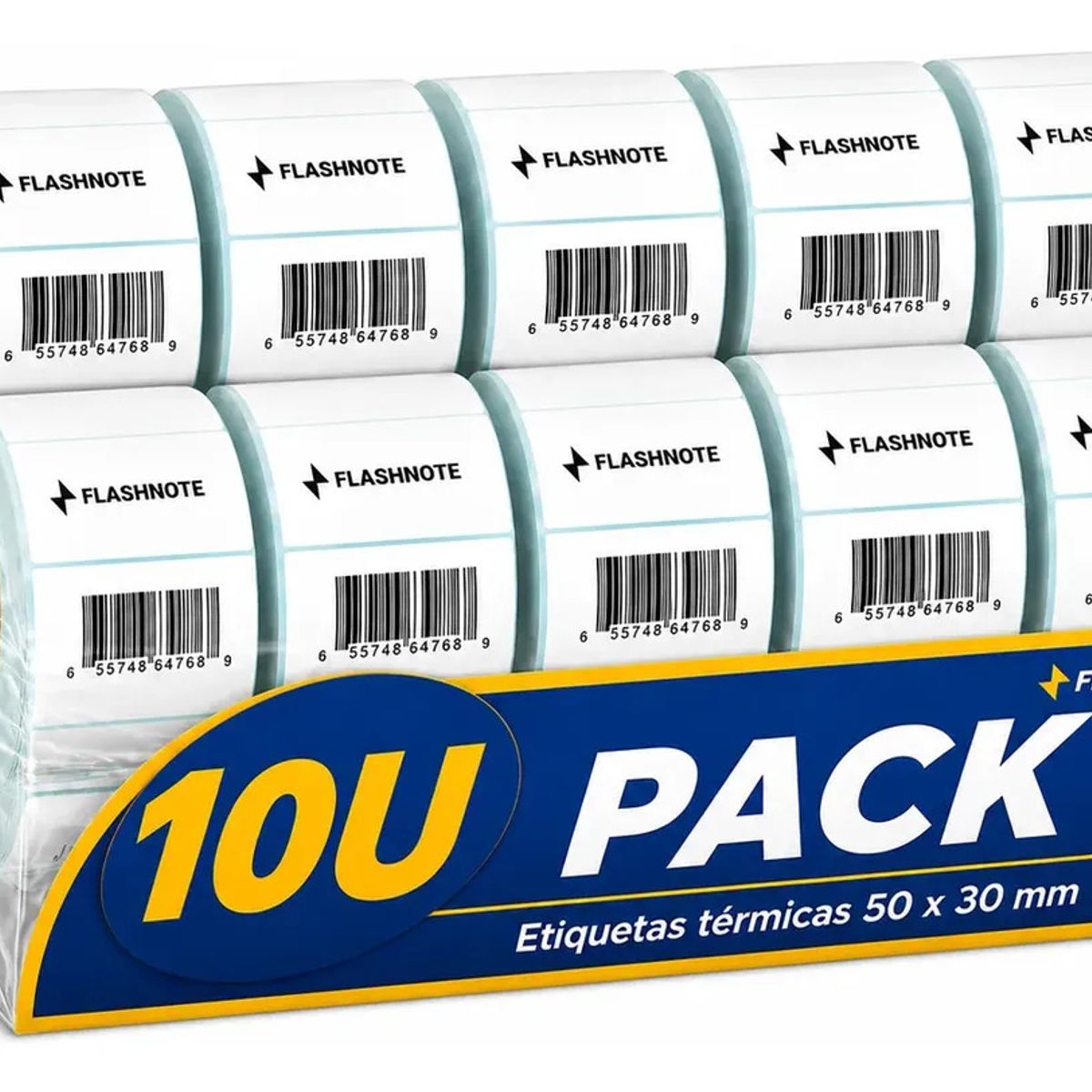 FLASHNOTE - Etiquetas Térmicas Autoadhesivas Rollo 50x30mm Flashnote Pack X10 1000 Etiquetas Por Rollo Superfici