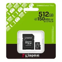 KINGSTON - Memoria 512GB 150MB/s MicroSDXC Canvas Select Plus SDCS3/512GB