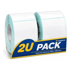 FLASHNOTE - Etiquetas Térmicas Autoadhesivas Rollo 100x150mm Pack X2 500 Etiquetas Por Rollo Superfici
