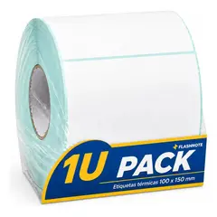 FLASHNOTE - Etiquetas Térmicas Autoadhesivas Rollo 100x150mm 500 Etiquetas Por Rollo Superficie Imperm