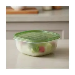 GENERICO - Contenedor Plástico Cuadrado 12.5cm Con Tapa Colores