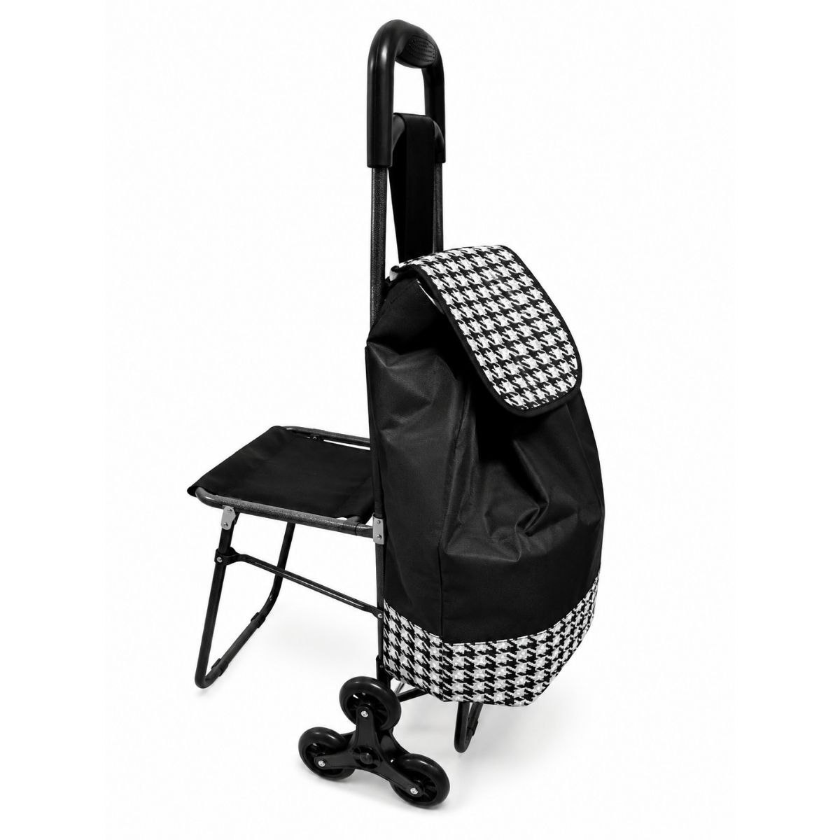 GENERICO - Carro de Compras / feria con Asiento Plegable y 6 Ruedas de patin Reforzadas