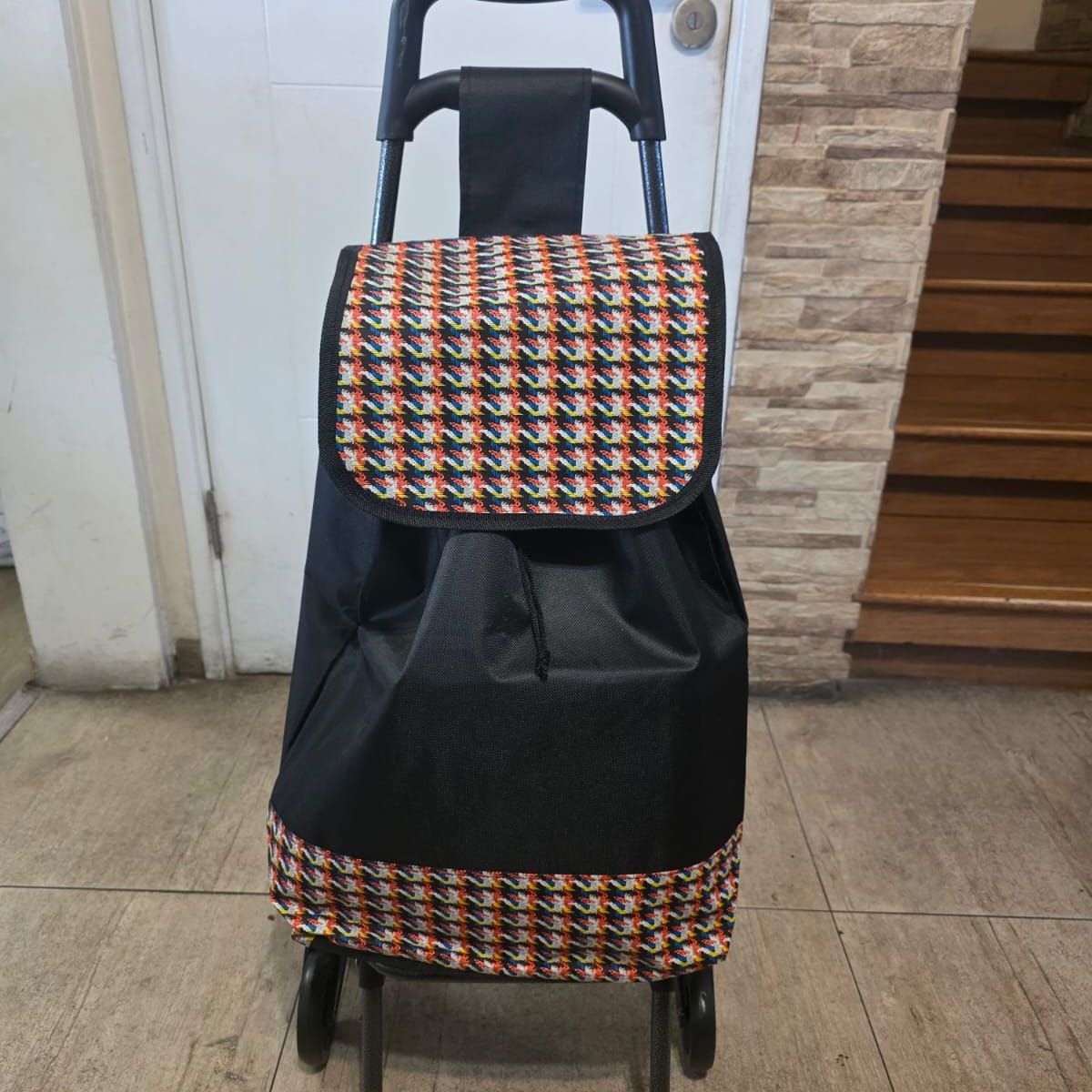 GENERICO - Carro de Compras / feria con Asiento Plegable y 6 Ruedas de patin Reforzadas