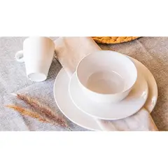 DECO EXPRESS - Juego de Vajilla Blanco Porcelana 16 Piezas Loza