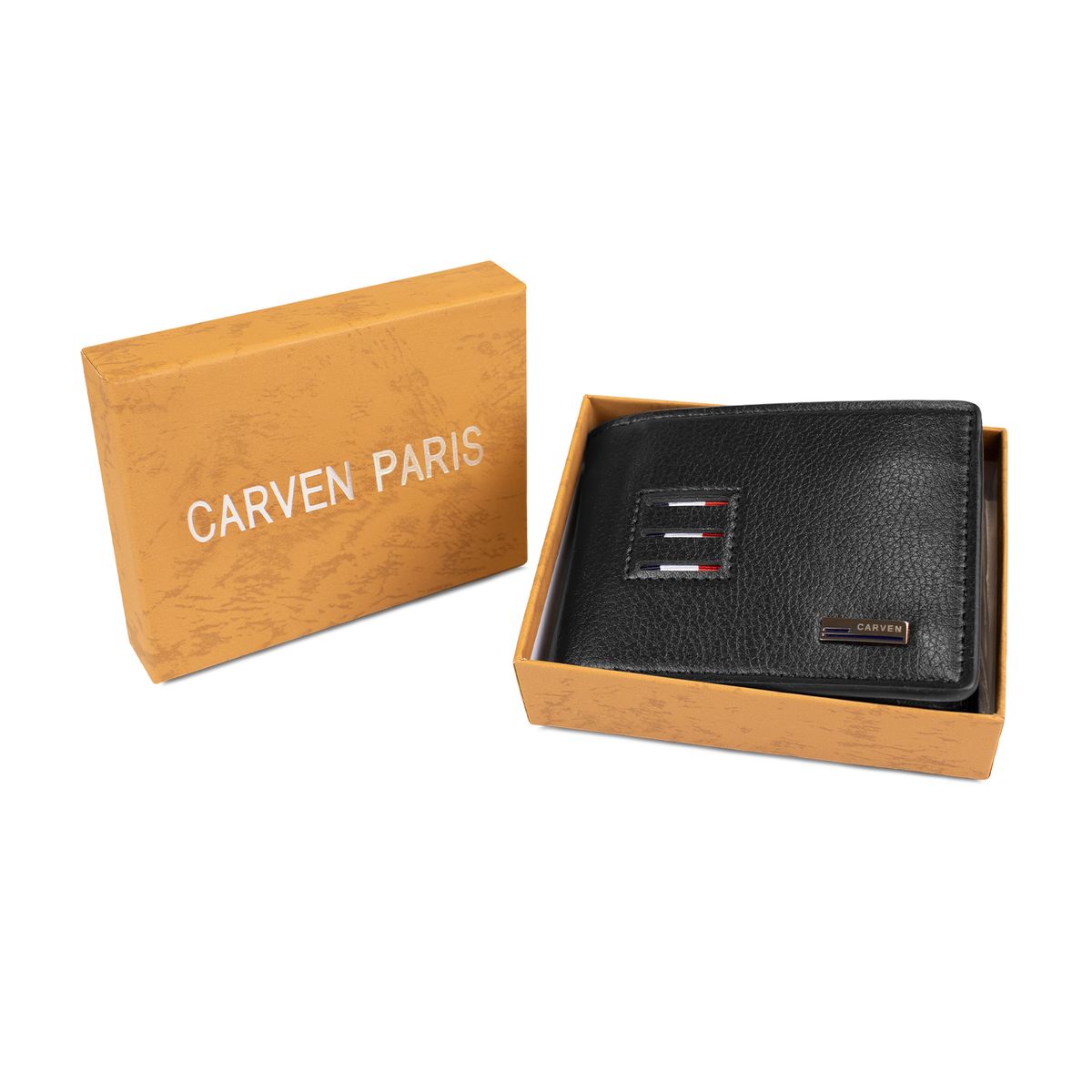 CARVEN - Billetera hombre Tommy negra Carven Paris