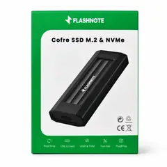 FLASHNOTE - Cofre Case Carcasa Disco Ssd M.2 Nvme Sata Ngff Dual Protocolo Usb-c Usb-a 3.1 3.2 Gen2 10