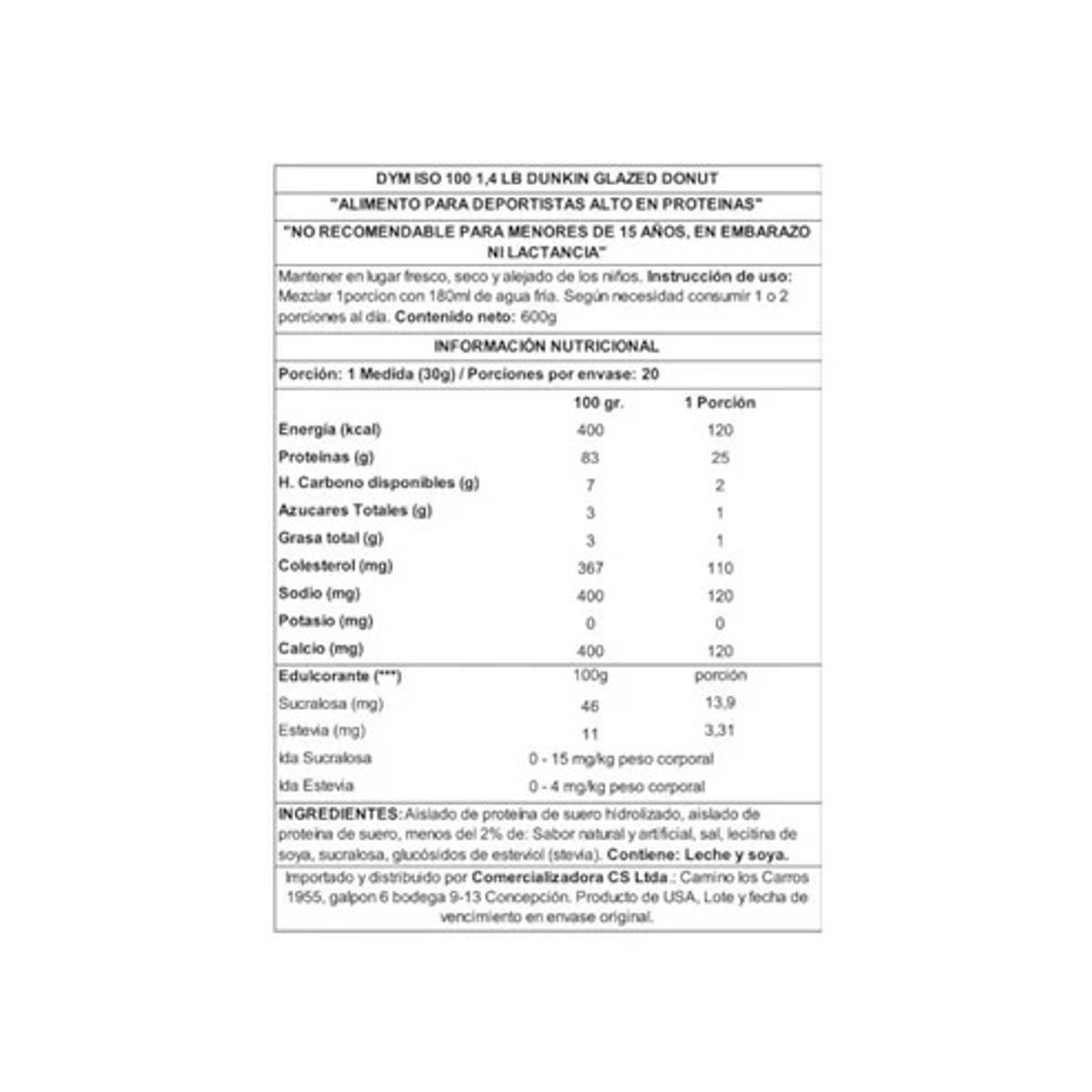 DYMATIZE - ISO100 DUNKIN 1.4LB GLAZED DONUT EDICION LIMITADA - DYMATIZE