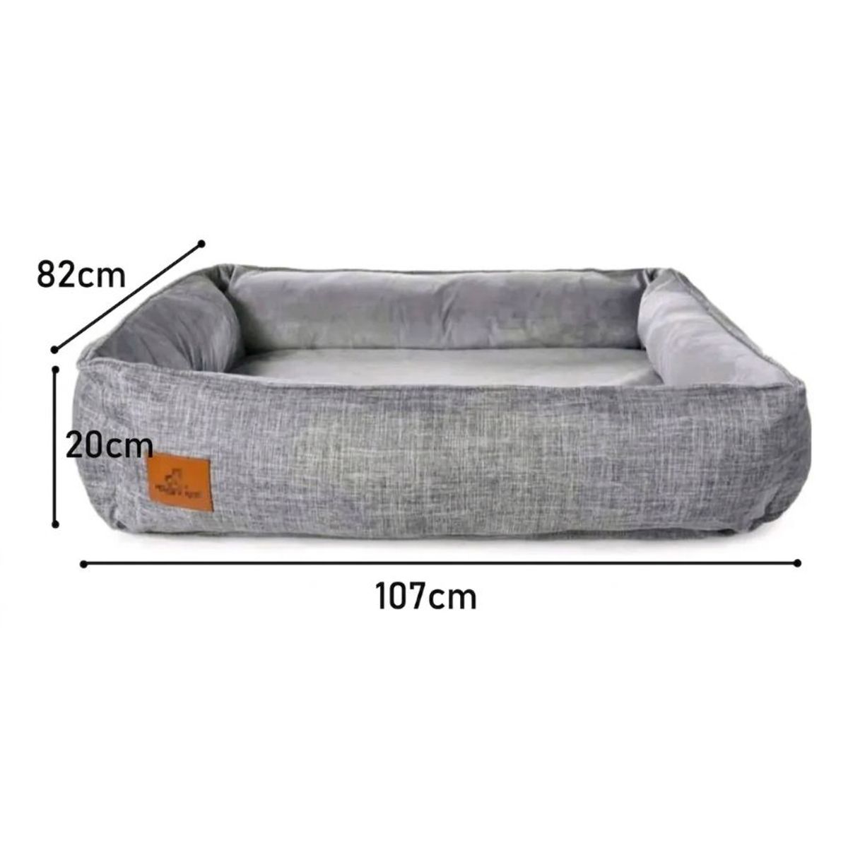 GENERICO - Cama Sofa Ortopedico Perros Grandes Lavable XL 107x82x20cm