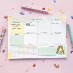 NICOL - Planificador semanal calendario tamaño carta 60 hojas la vida de