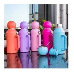 GENERICO - Termo Multifunción con Mate y Bombilla Integrados 1.3L en Colores Variados
