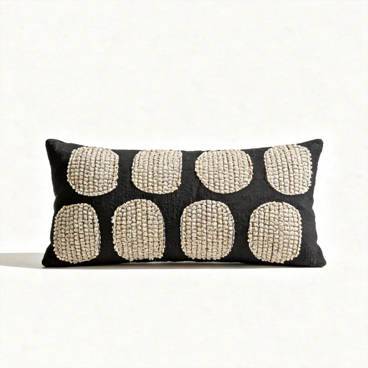 SANTU HOME & DECO - Cojín rectangular de Lino Dots