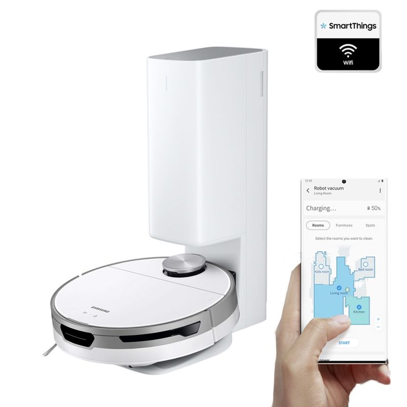 SAMSUNG - Aspiradora Robot Samsung Jetbot+ Con Sensor Lidar Y Clean Station Vr30T85513W/Zs