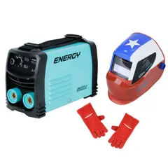 ENERGY - SOLDADORA INVERTER KIT 140A + MASC. CHILENA + GUANTES
