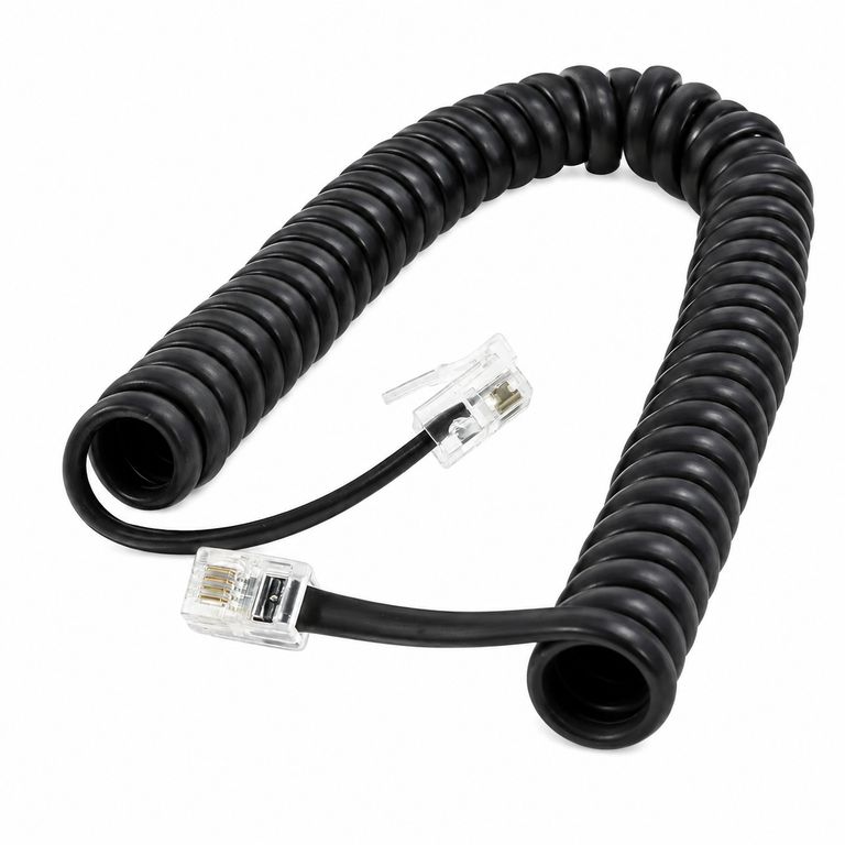 GENERICO Cable Espiral De Teléfono 3 Mts Negro Katapaq