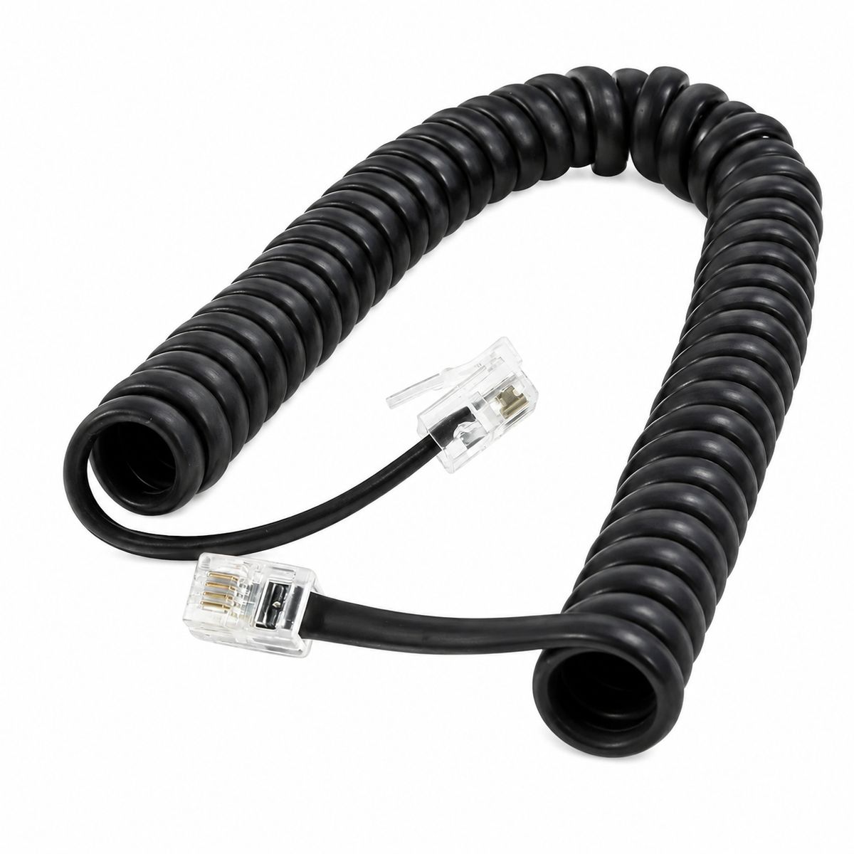 GENERICO - Cable Espiral De Teléfono 3 Mts Negro Katapaq