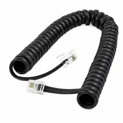GENERICO - Cable Espiral De Teléfono 3 Mts Negro Katapaq