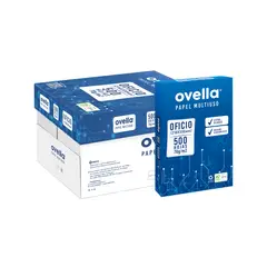DIPISA - Caja 5 RESMAS OFICIO PAPEL BLANCO MARCA OVELLA 70GRS 500HOJAS POR RESMA