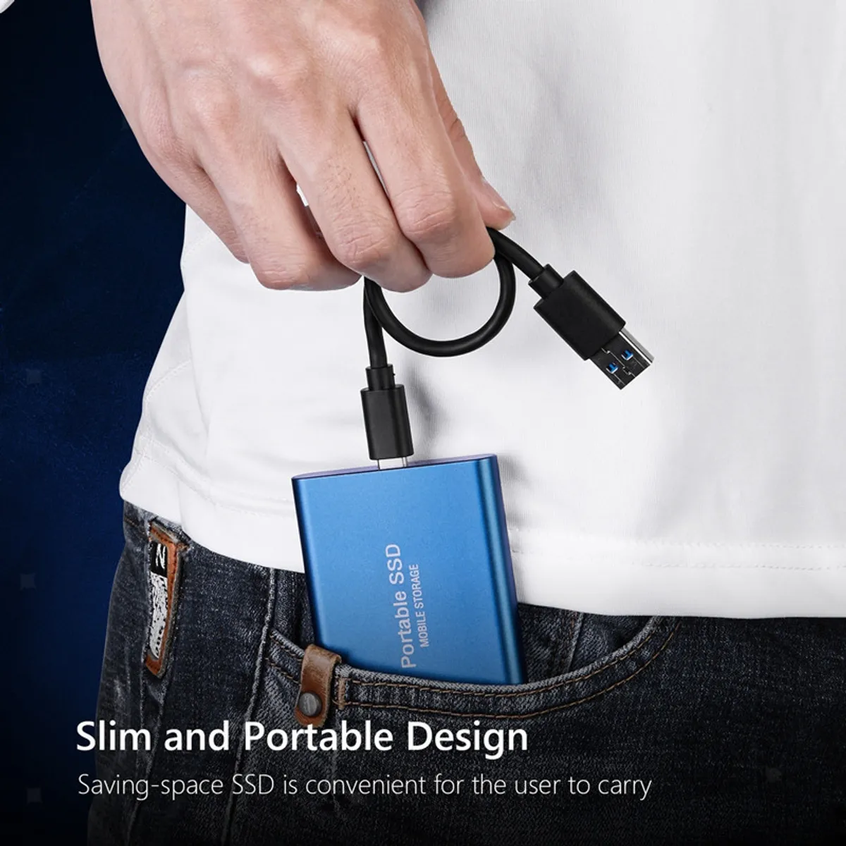 GENERICO - Memoria Externa 1 tb Disco Duro Externo USB Tipo C Azul