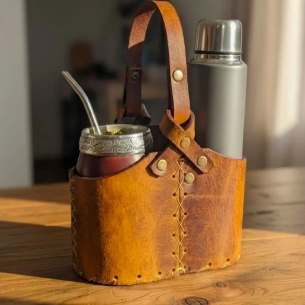 GENERICO - Bolso Matero Cuero Café