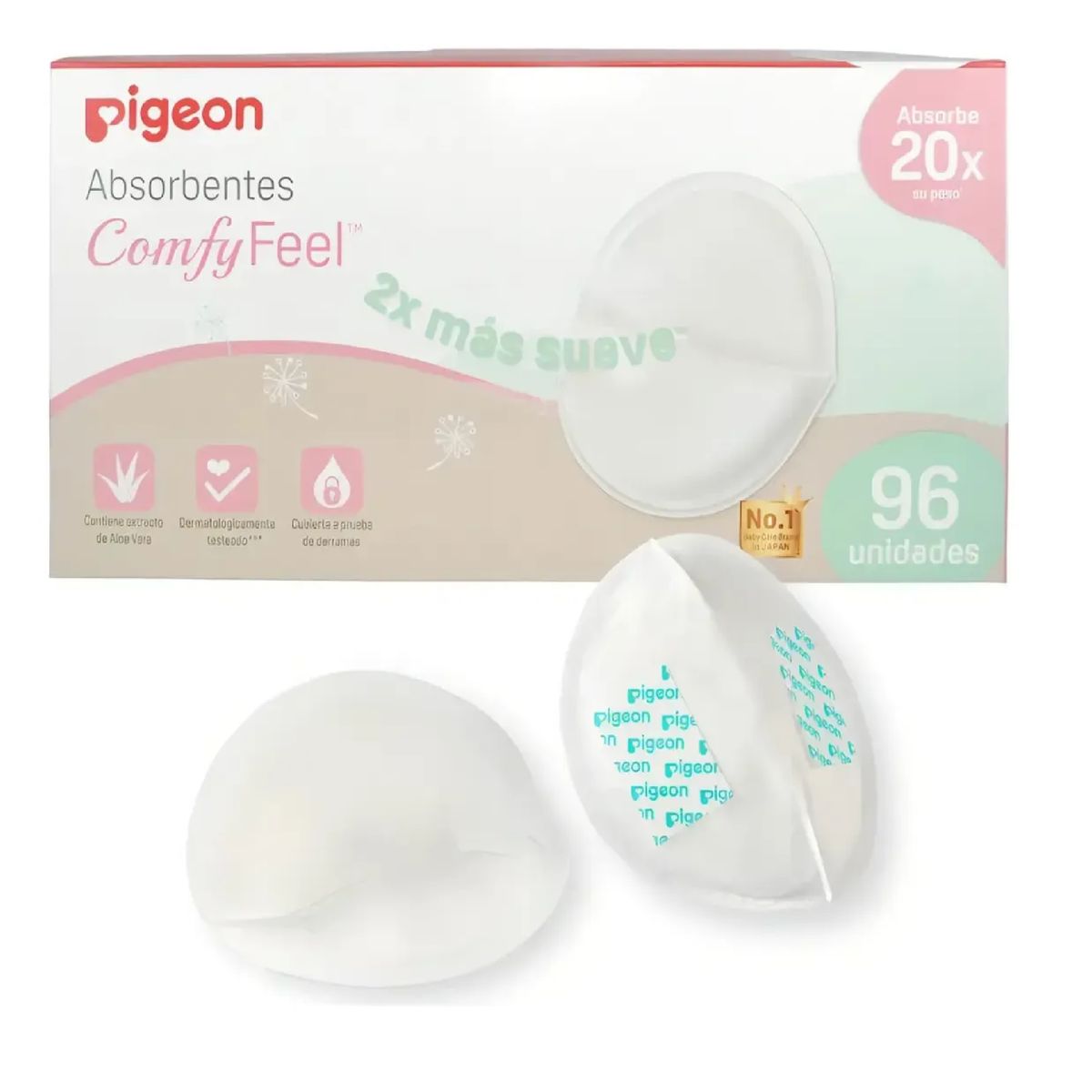 PIGEON - Protectores De Lactancia Pigeon Comfy Feel Aloe Vera + Suave 96 Uni