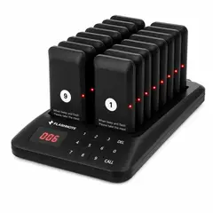 FLASHNOTE - Llamador Inalambrico Restaurant Localizador 16 Pagers Base Beeper Cafeteria Food Court Tie