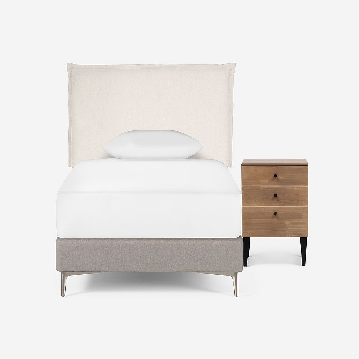 ROSEN - Set de Muebles Respaldo Maura 1.5 Plazas + Velador Paul