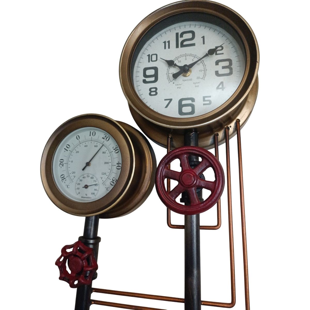 GENERICO - RELOJ PARED INDUSTRIAL MODERNO CON MARCADOR TEMPERATURA