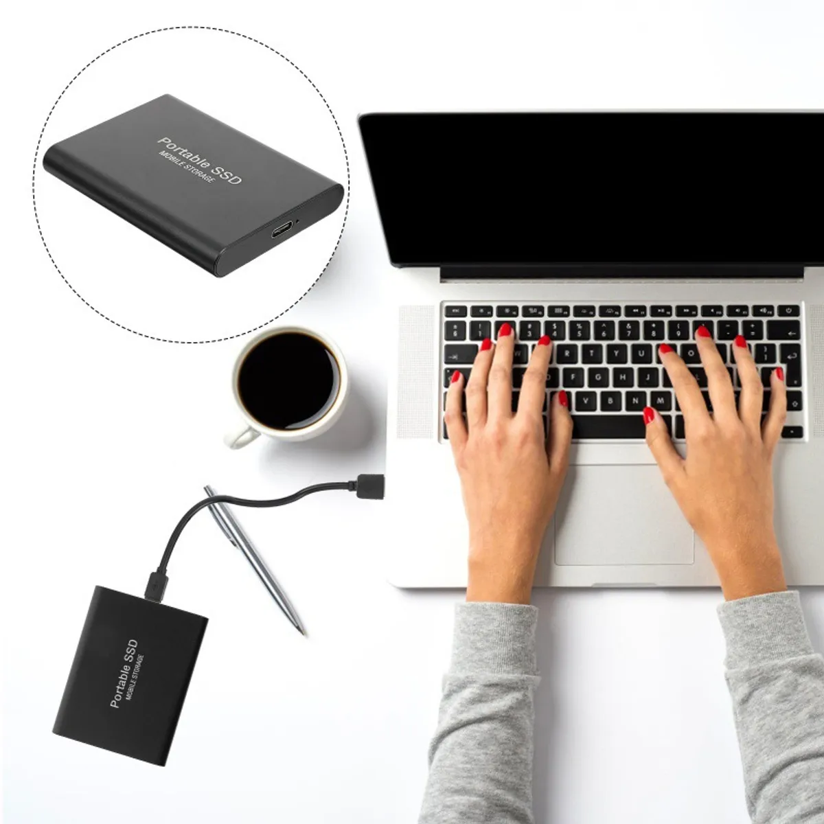 GENERICO - Memoria Externa 2 tb Disco Duro Externo USB Tipo C Negro
