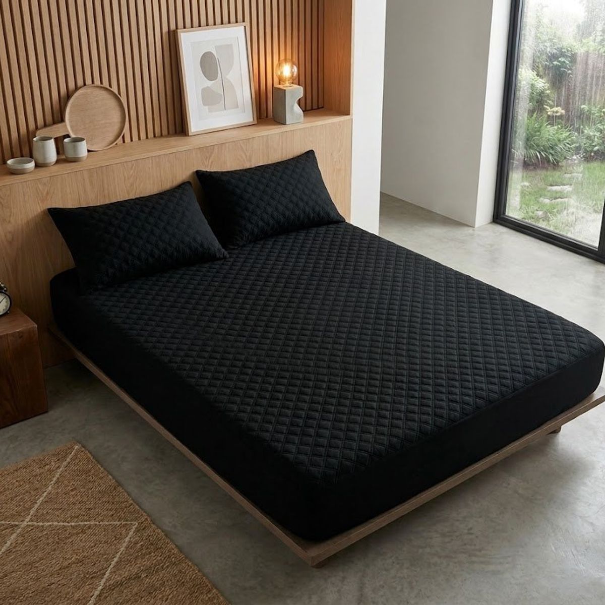 GENERICO - CUBRE COLCHON IMPERMEABLE UNICOLOR 1.5 PLAZA 100CM X 190CM + FUNDA DE ALMOHADA