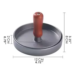 GENERICO - Prensa Para Hamburguesas Molde Antiadherente Asado Parrilla Color Plateado
