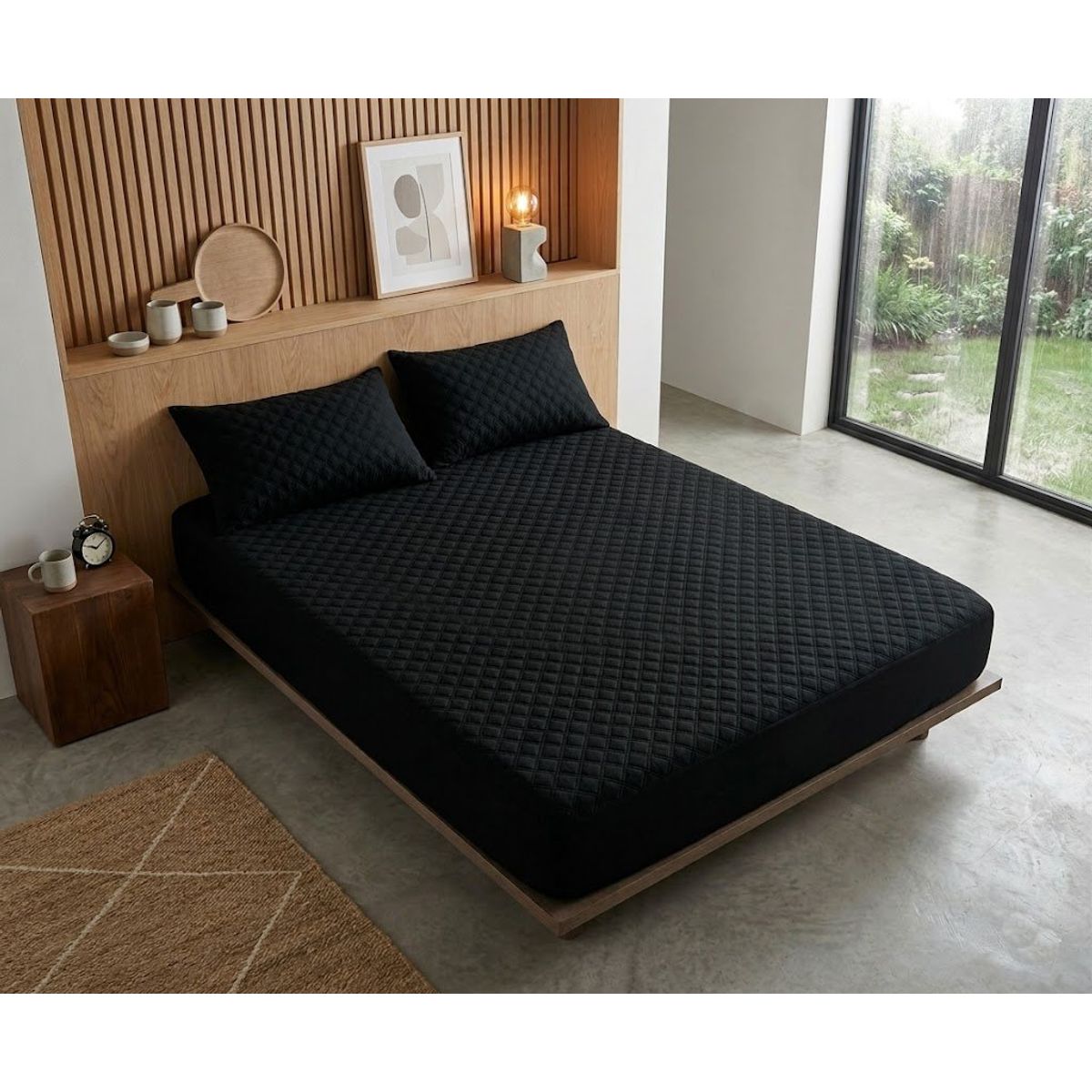 GENERICO - CUBRE COLCHON IMPERMEABLE UNICOLOR 2 PLAZA 140CM X 190CM + FUNDA DE ALMOHADA
