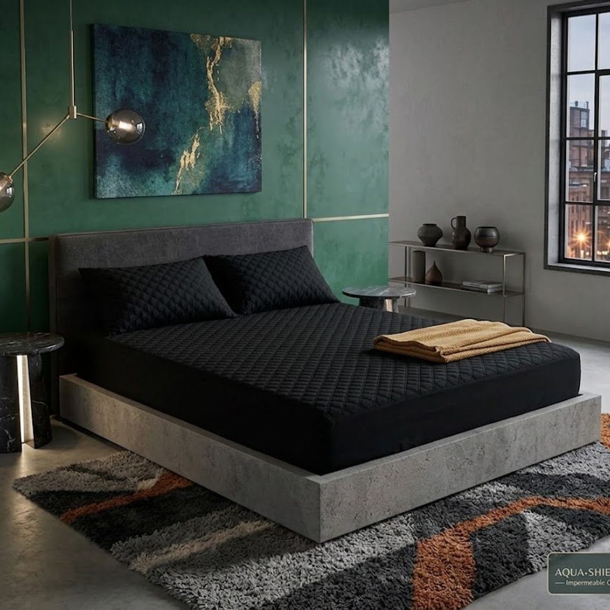 GENERICO - CUBRE COLCHON IMPERMEABLE UNICOLOR 2 PLAZA 140CM X 190CM + FUNDA DE ALMOHADA