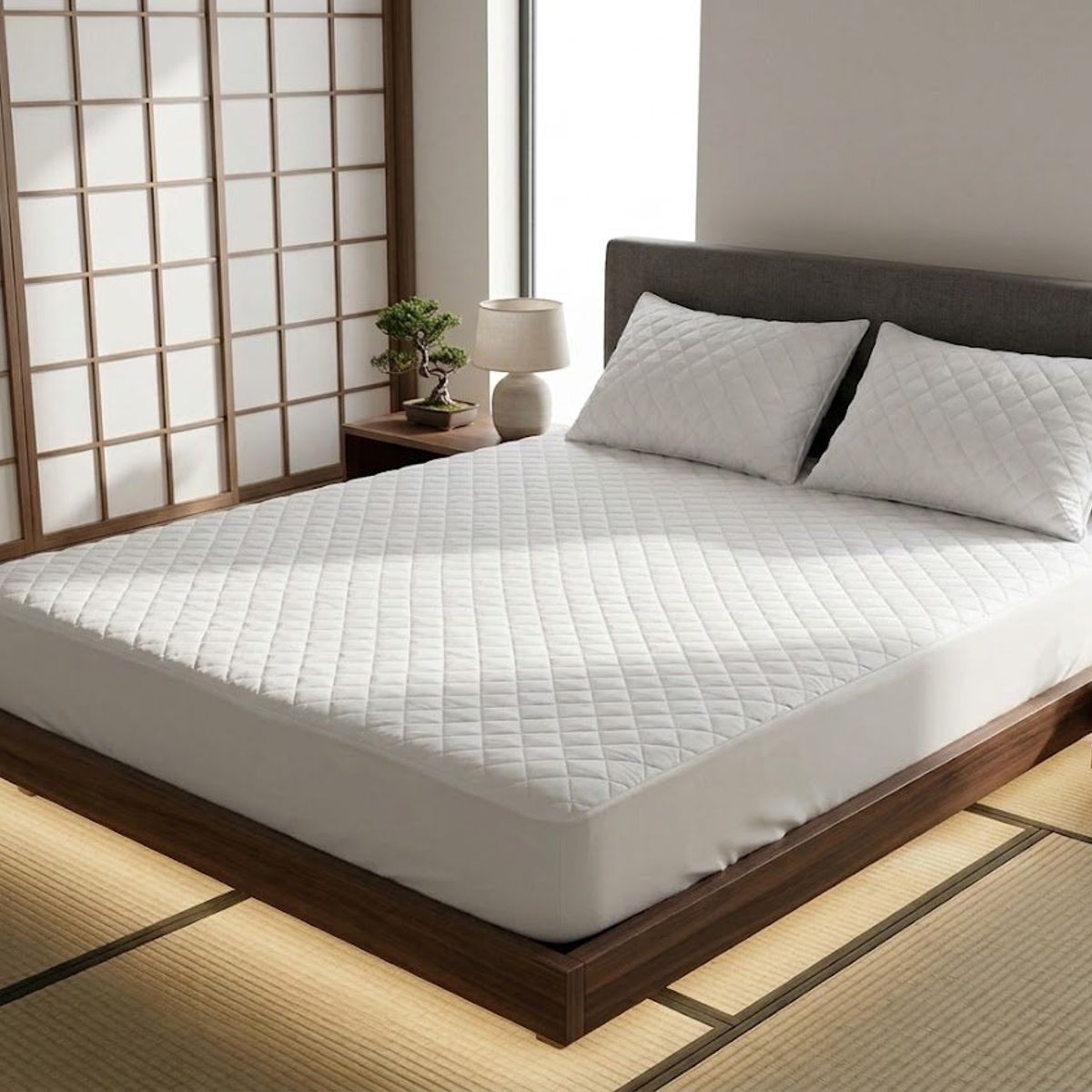 GENERICO - CUBRE COLCHON IMPERMEABLE UNICOLOR 2 PLAZA 140CM X 190CM + FUNDA DE ALMOHADA