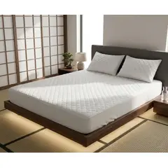 GENERICO - CUBRE COLCHON IMPERMEABLE UNICOLOR 2 PLAZA 140CM X 190CM + FUNDA DE ALMOHADA