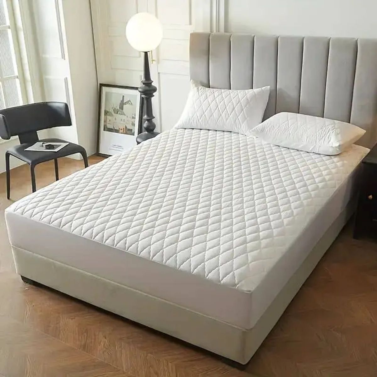 GENERICO - CUBRE COLCHON IMPERMEABLE UNICOLOR 2 PLAZA 140CM X 190CM + FUNDA DE ALMOHADA