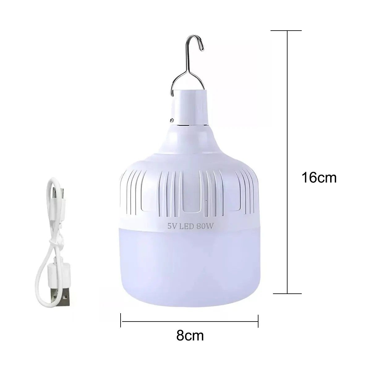 GENERICO - 2pcs Portatil Recargable Emergencia Usb Luce 80w Led Lámpara BELUG