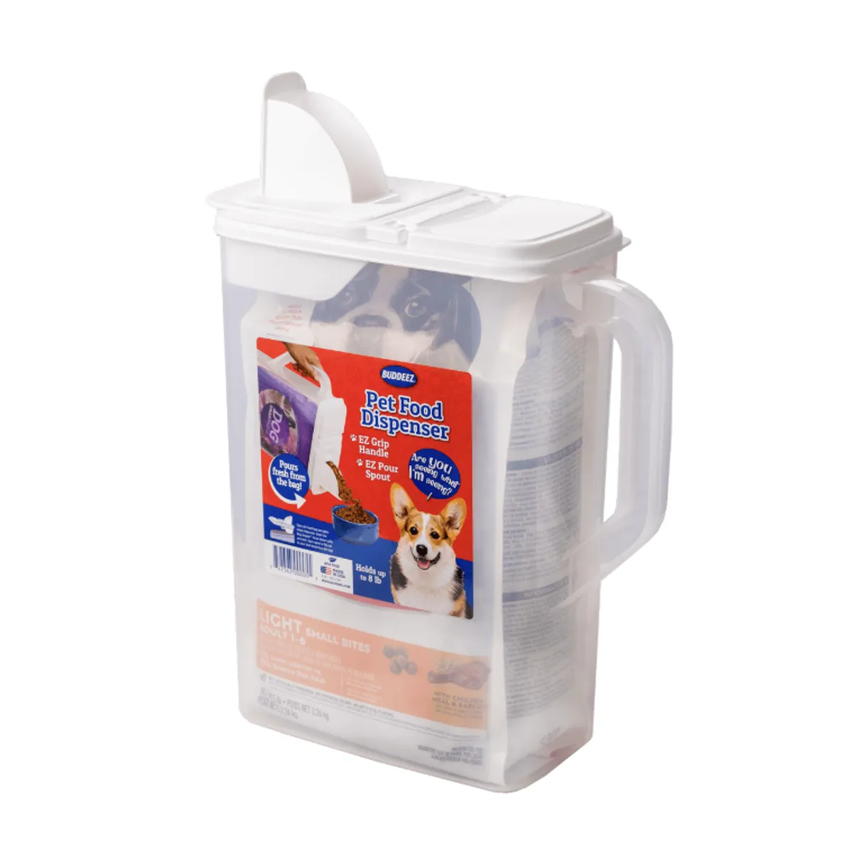 GENERICO - Dispensador de alimentos 7,5 L (aprox 3,5 Kg) - BPA free - Buddeez