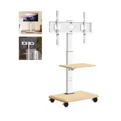 GENERICO - SOPORTE TV CON RUEDAS 37 - 75 PULGADAS 40KG BLANCA