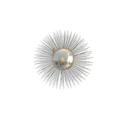 GENERICO - ESPEJO PARED SOL METALICO NEGRO CON DORADO 80 cm