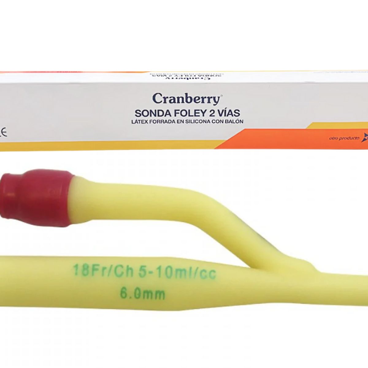 CRANBERRY - Sonda Foley 2 Vías 100% Silicona Con Balón Cranberry n18