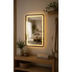 GENERICO - Espejo LED Rectangular L05 Black 50x70 cm