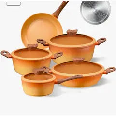 GENERICO - Batería Cocina 9 Piezas Aluminio