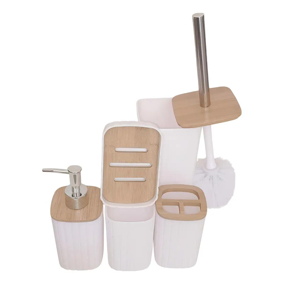 GENERICO - Set de baño 5 piezas para organización y decoración